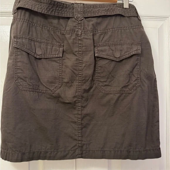 Ripstop Brown Skirt with Belt - Picture 2 of 4